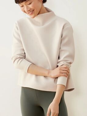 Aday cream Like A Boss scuba mock neck long sleeve  Pullover size small